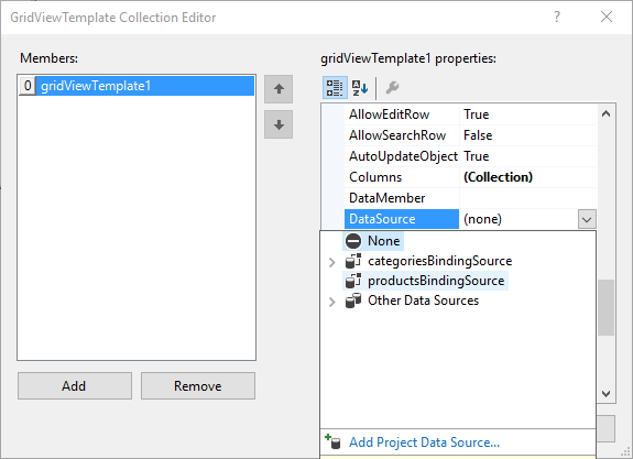 WinForms RadGridView Add Child Grid