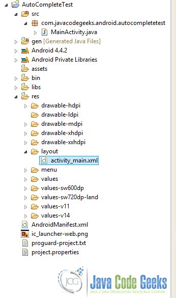 AutoCompleteTestProjStructure