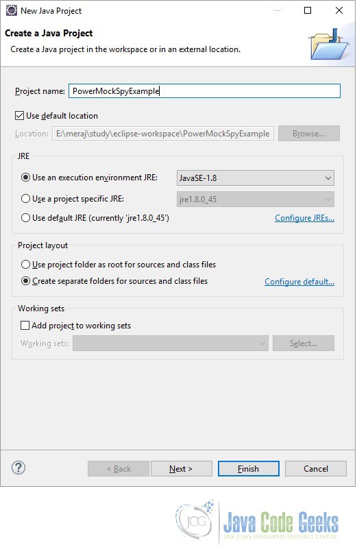 Figure 1. New Java Project