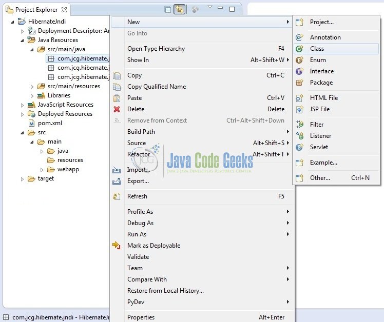 Fig. 12: Java Class Creation