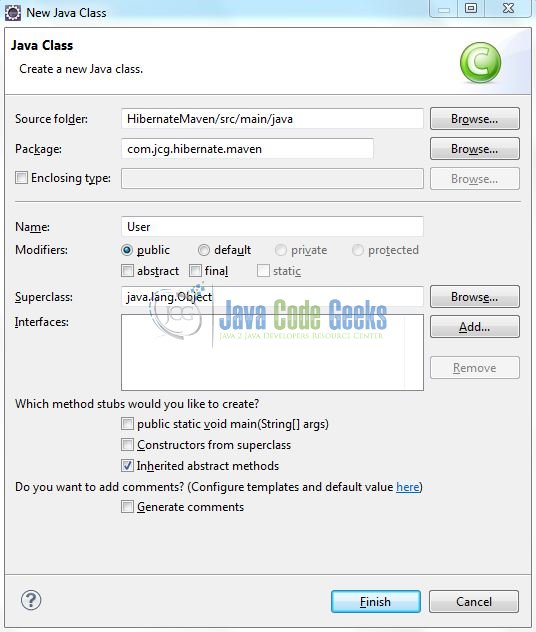 Fig. 10: Java Class (User.java)