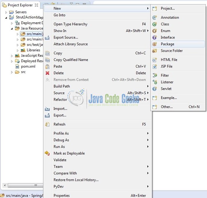 Fig. 8: Java Package Creation