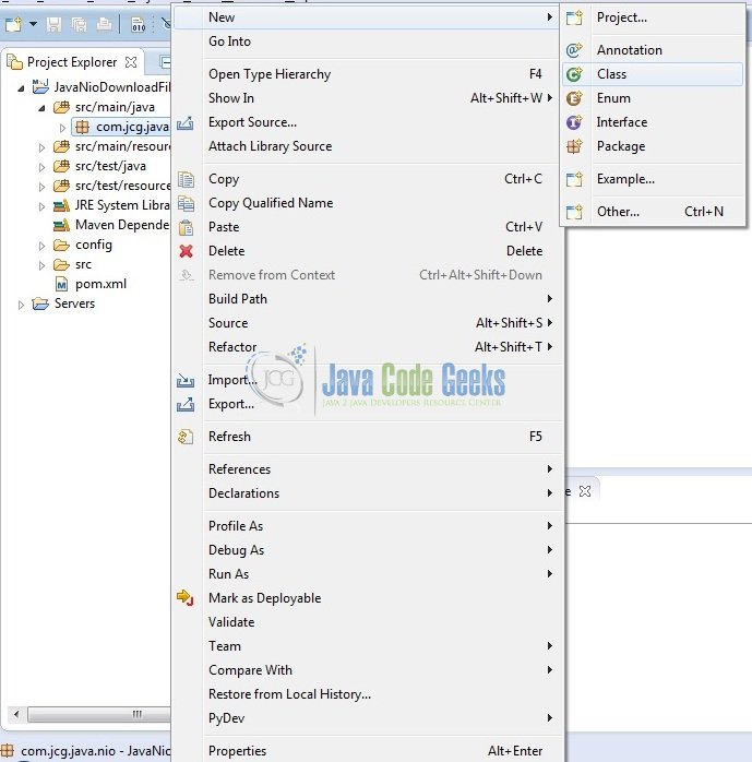 Fig. 10: Java Class Creation