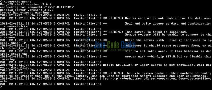 Fig. 3: Connect to Mongo database