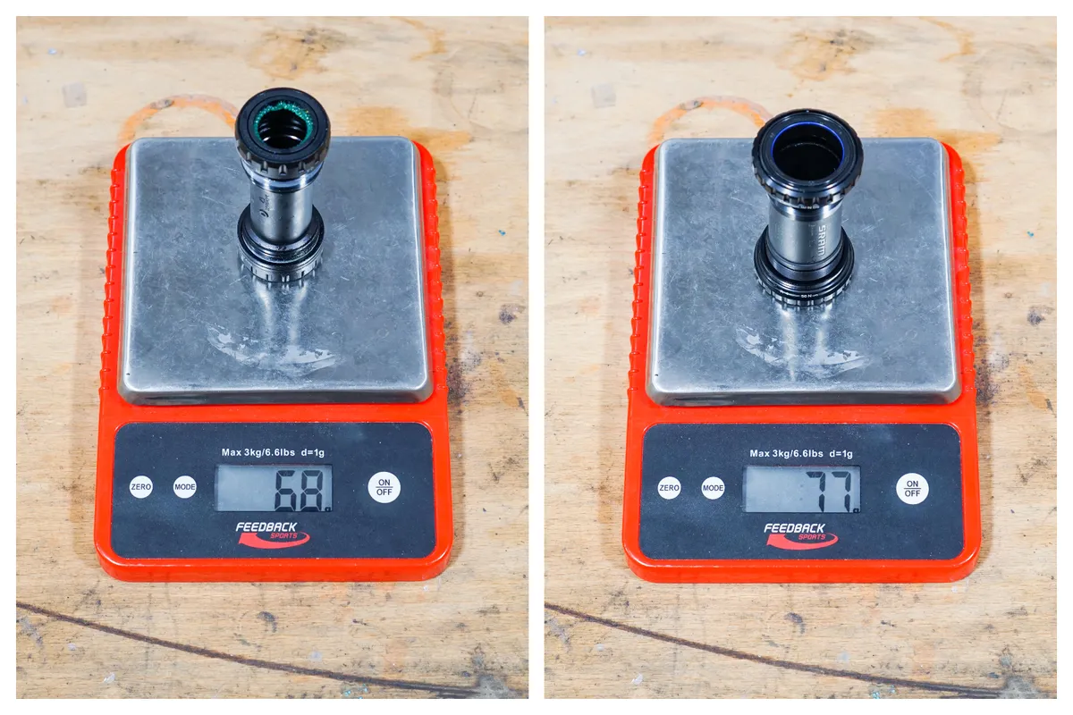 Shimano XTR and SRAM Eagle AXS bottom bracket