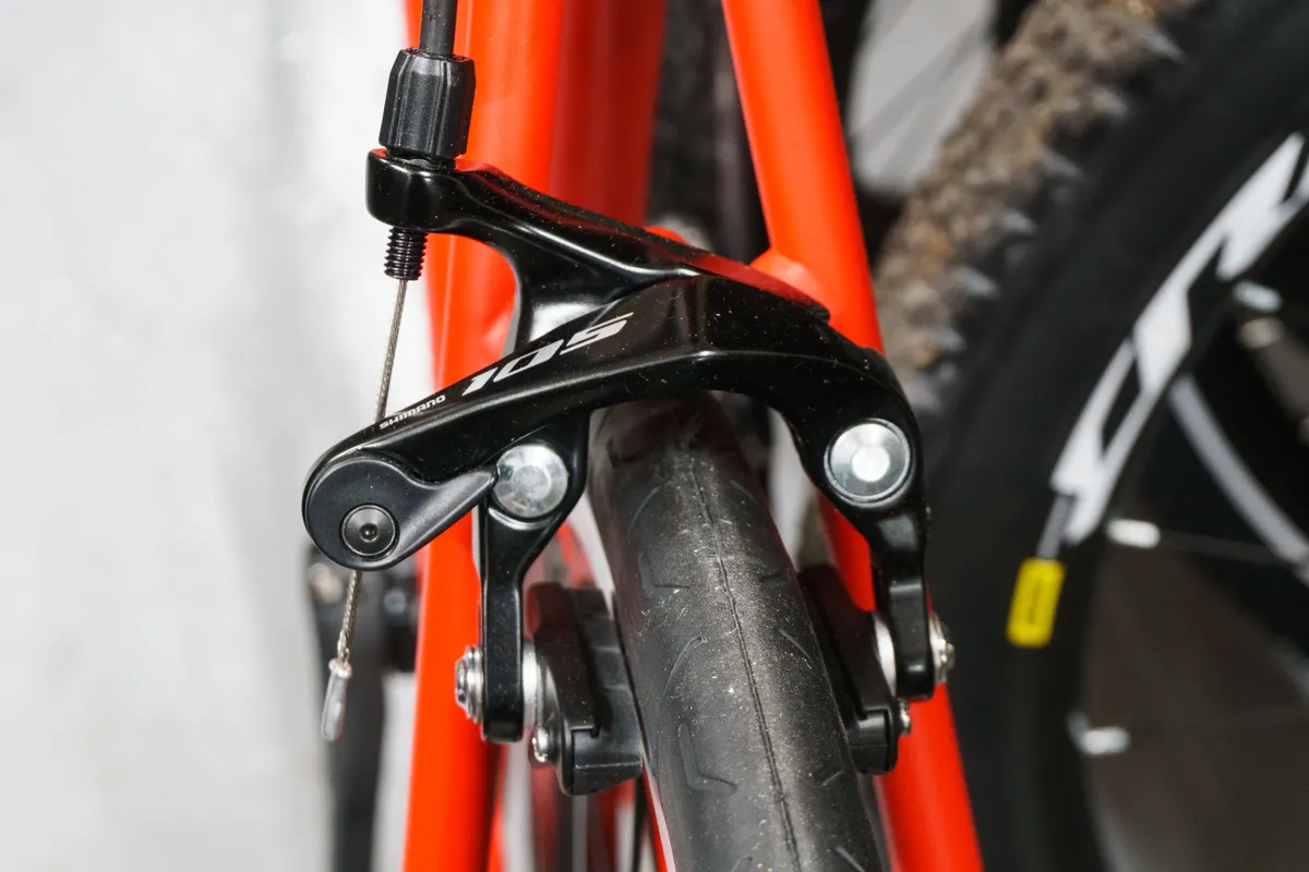 Shimano 105 R7000 groupset review, rim brake The brakes present a significant improvement over Ultegra.
