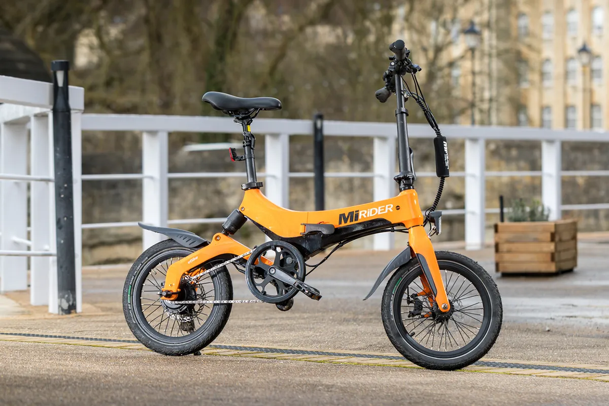 Pack shot of the MiRider One folding bike