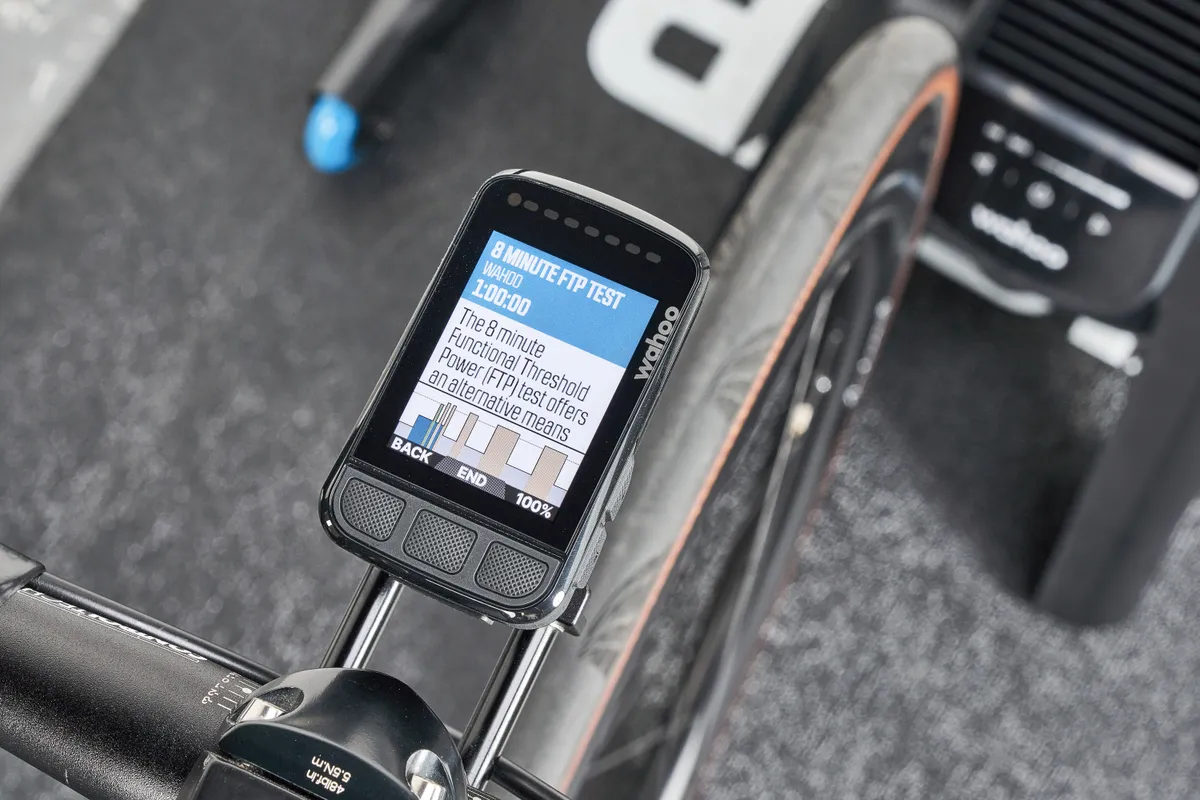 FTP workout on a Wahoo Elemnt Bolt bike computer