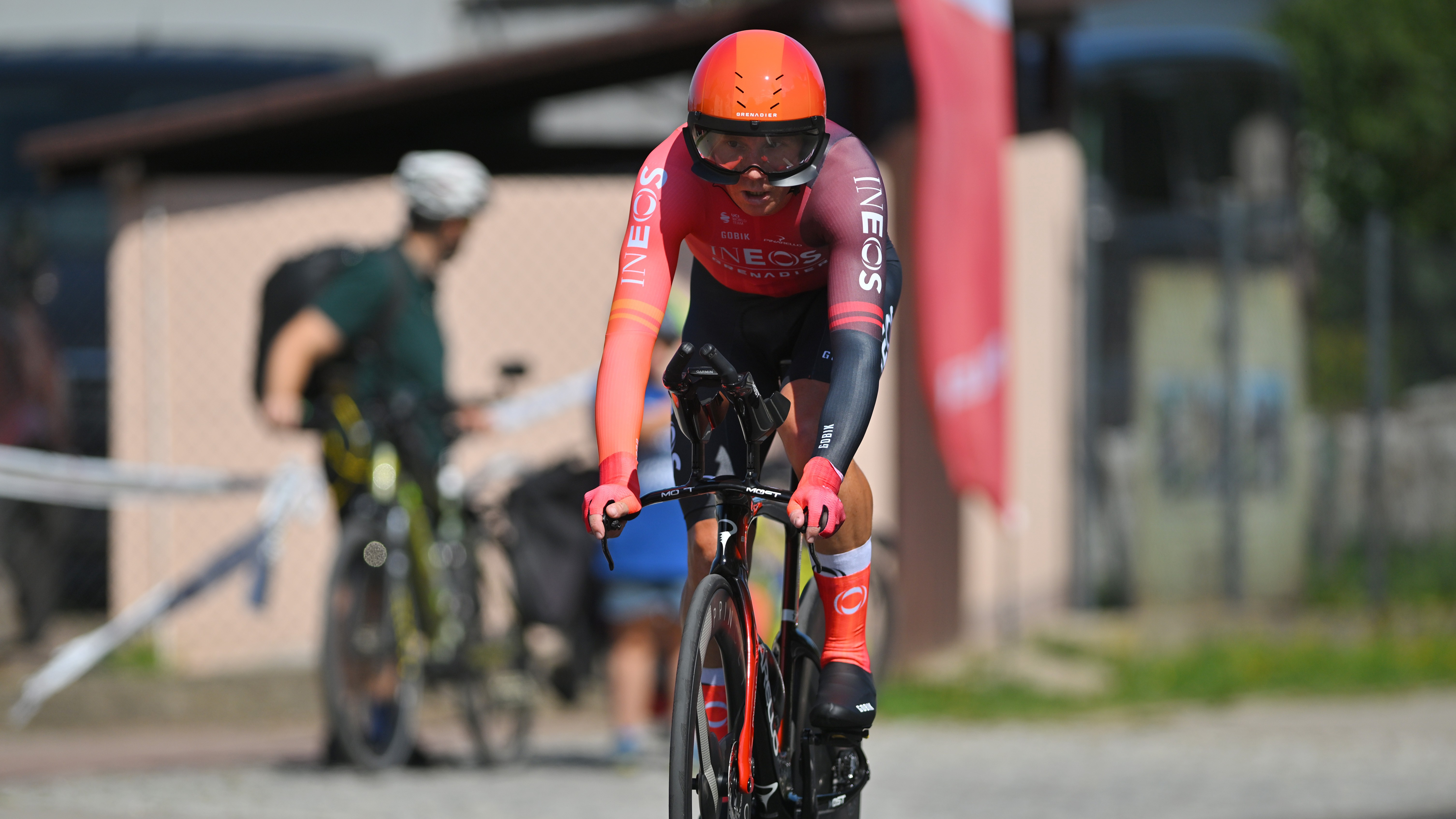 Cameron Wurf riding in a road time trial event 