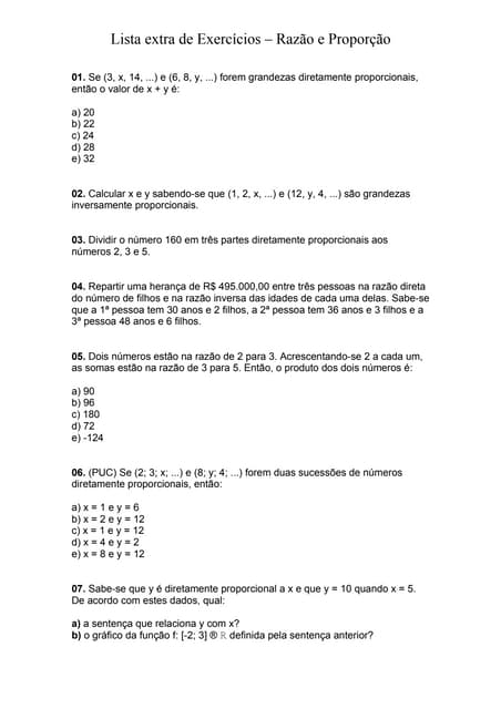 Razão e Proporção