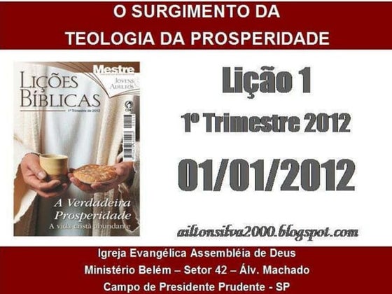 Lição 1 - O surgimento da teologia da prosperidade