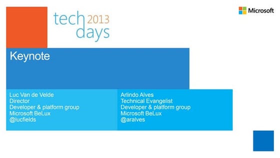 Microsoft TechDays 2013 - IT Pro Keynote