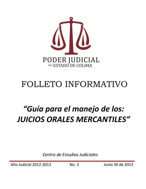 Guia para el manejo de los juicios orales mercantiles