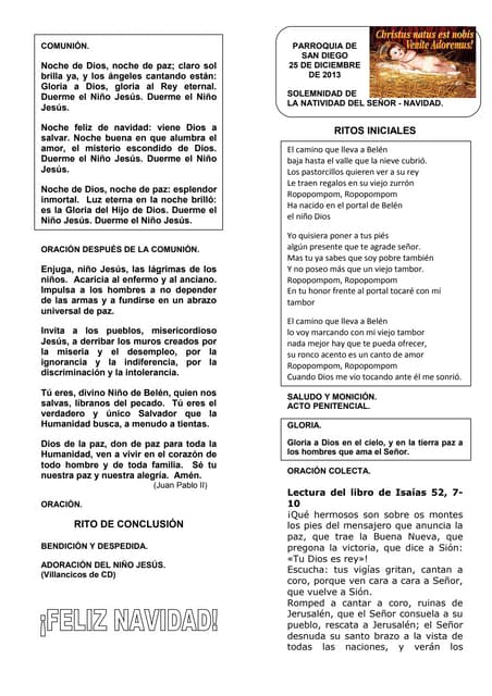 Guión dÍa de Navidad. Ciclo A