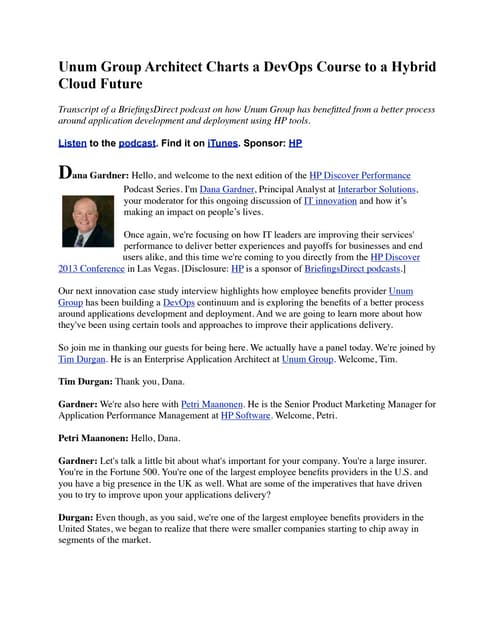 Unum Group Architect Charts a DevOps Course to a Hybrid Cloud Future