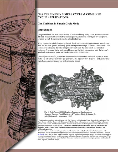 GAS TURBINES IN SIMPLE CYCLE & COMBINED CYCLE APPLICATIONS