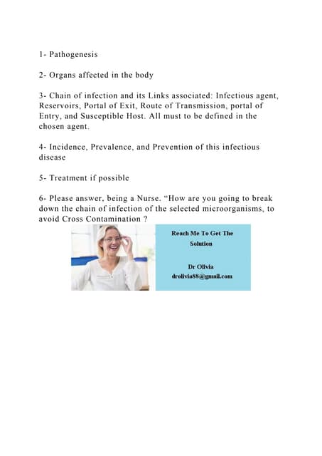 1- Pathogenesis 2- Organs affected in the body 3- Chain of i.docx