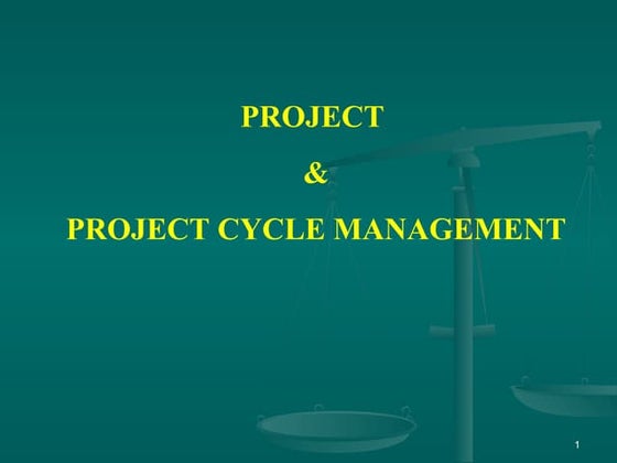 1   project & project cycle management