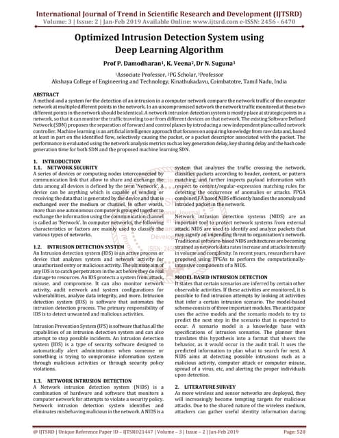 Optimized Intrusion Detection System using Deep Learning Algorithm