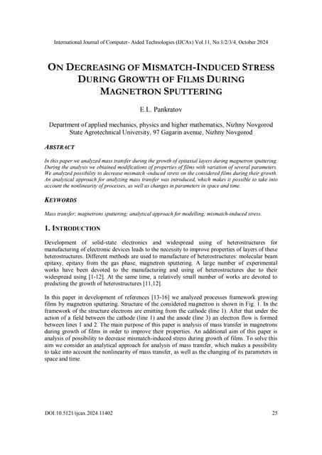 On Decreasing of Mismatch-Induced Stress During Growth of Films During Magnetron Sputtering