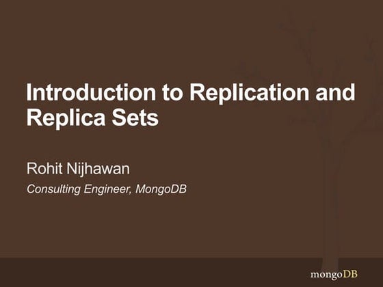 Webinar: Replication and Replica Sets