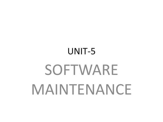 Software Maintenance with detailed description