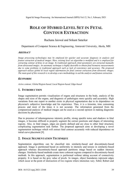 ROLE OF HYBRID LEVEL SET IN FETAL CONTOUR EXTRACTION