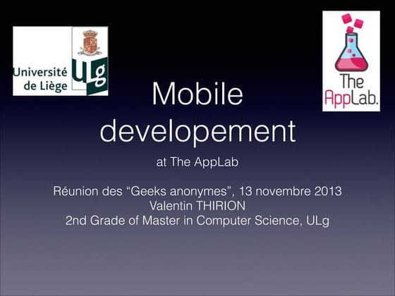 Mobile Development at the App Lab (13 novembre 2013)