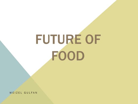 Weizel Gulfan - The Future of Food