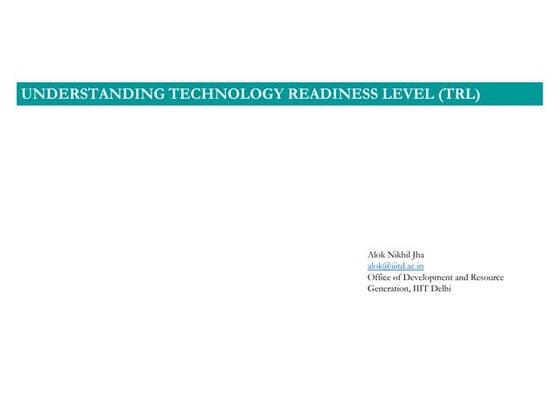Technology Readiness Levels