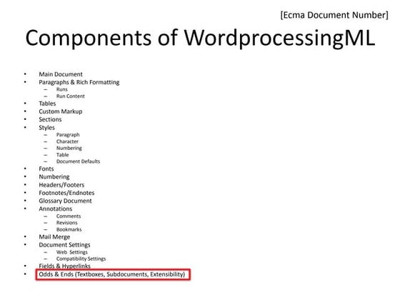 16   wordprocessing ml subject - odds and ends