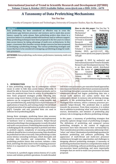 A Taxonomy of Data Prefetching Mechanisms