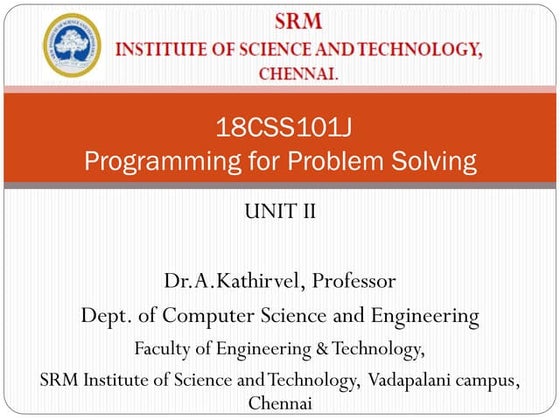 Programming for Problem Solving