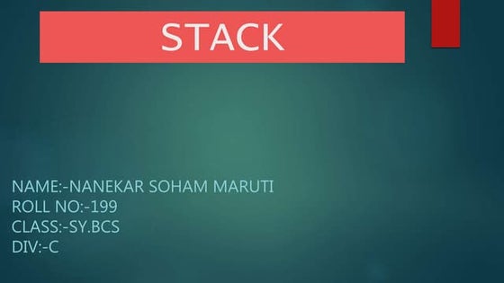 Project on stack Data structure