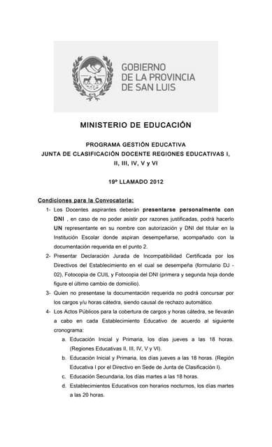 19° llamado def.