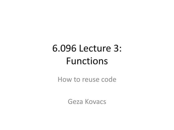 how to reuse code