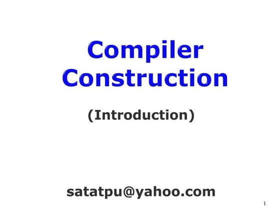 Compiler Construction introduction