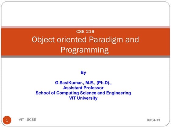 1  Intro Object Oriented Programming