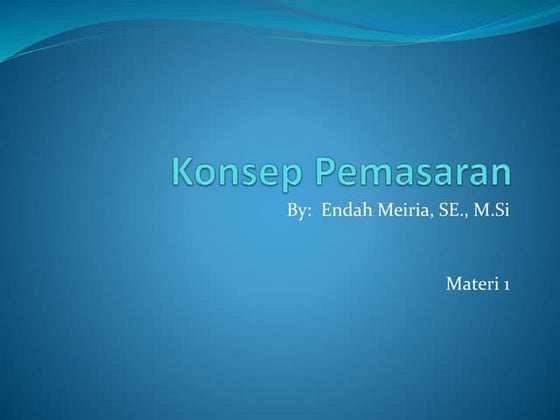 (1)konsep pemasaran endah