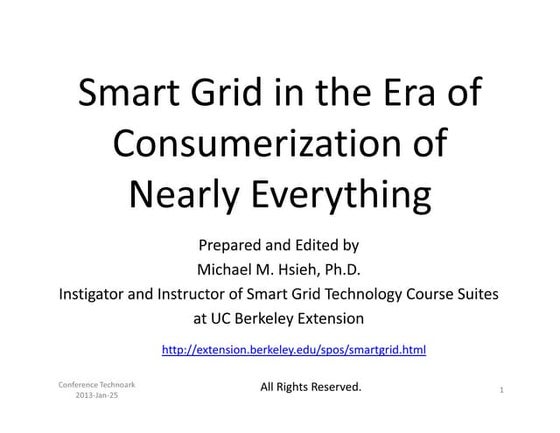 Michael Hsieh (UC Berkley Extension) - Conférence TechnoArk 2013