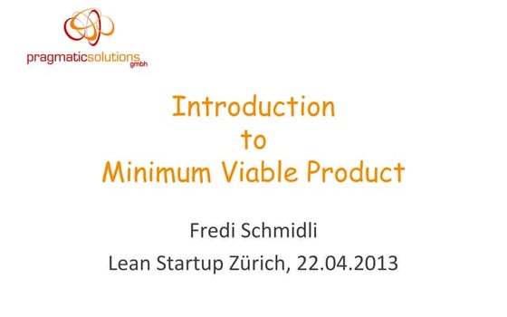 Lean Startup Zurich- MVPS