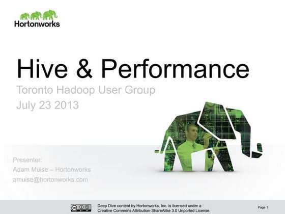 2013 July 23 Toronto Hadoop User Group Hive Tuning