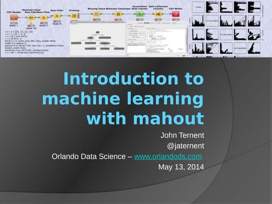 Mahout and Distributed Machine Learning 101