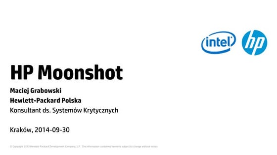 PLNOG 13: Maciej Grabowski: HP Moonshot
