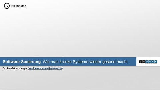 Software-Sanierung: Wie man kranke Systeme wieder gesund macht.