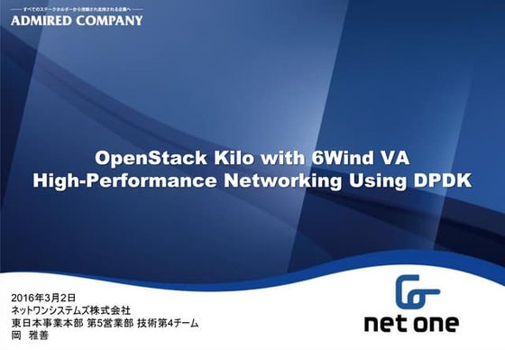 OpenStack Kilo with 6Wind VA High-Performance Networking Using DPDK - OpenSta...