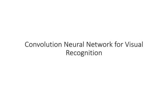 Machine Learning - Convolutional Neural Network
