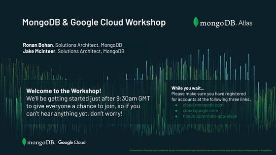 Online | MongoDB Atlas on GCP Workshop 
