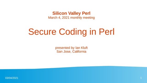 Secure Coding in Perl