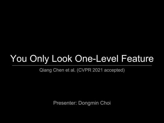 Review: You Only Look One-level Feature